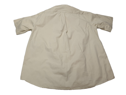 Chemise manches courtes L.L. Bean crème uni Vintage Homme taille L