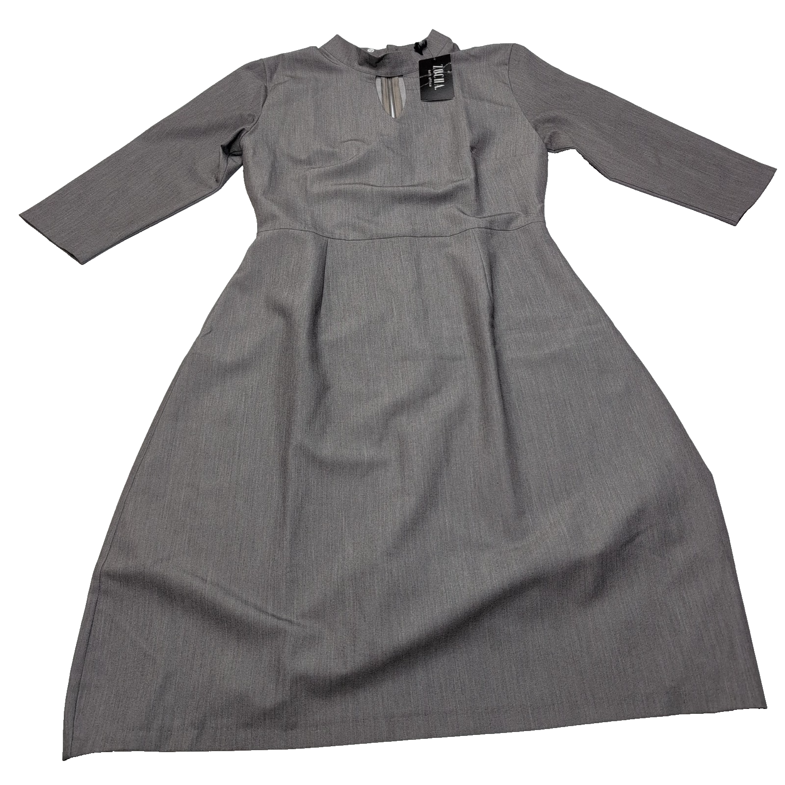 Robe ZOCHA M Grise Manches 3/4 Stretch Neuve Étiquette