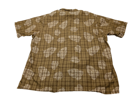 Chemise hawaïenne Timberland marron clair manches courtes taille XL #603 hawaien