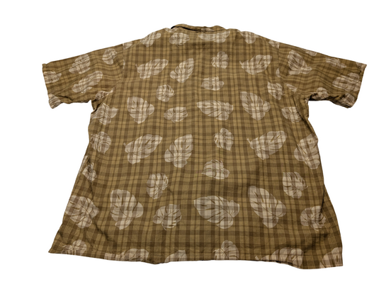 Chemise hawaïenne Timberland marron clair manches courtes taille XL #603 hawaien