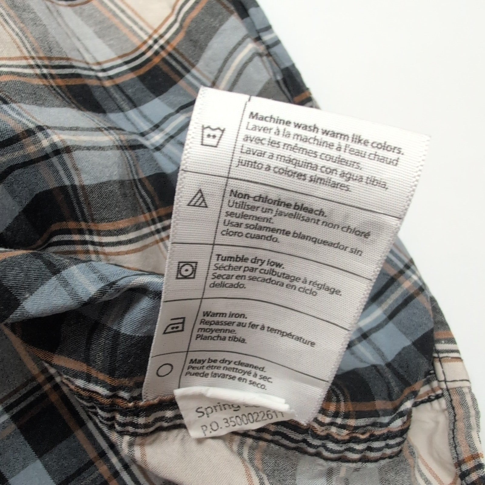 Chemise Carhartt L Bleu Carreaux 100% Coton Manches Courtes 3 Poches