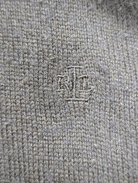 Pull Col Roulé Ralph Lauren (Lauren) femme Bleu Marine Soie Cachemire Taille XL