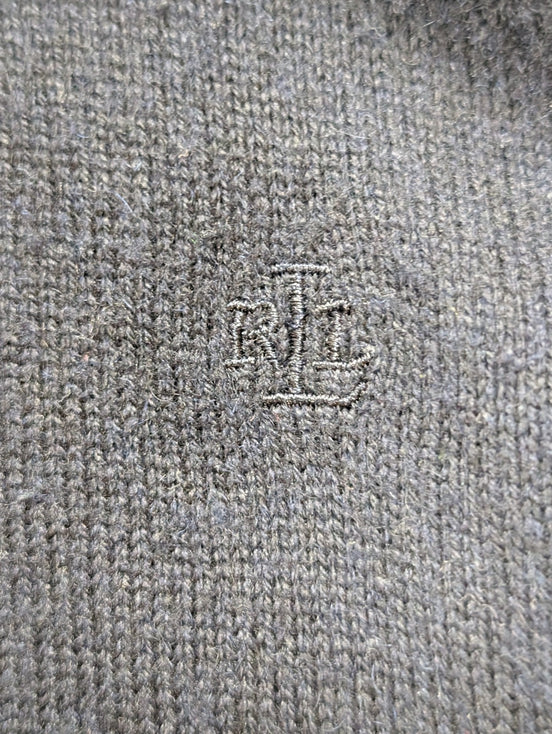 Pull Col Roulé Ralph Lauren (Lauren) femme Bleu Marine Soie Cachemire Taille XL