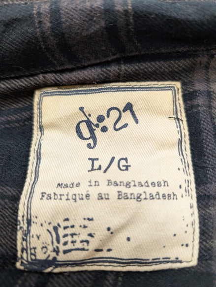 G:21 Surchemise Matelassée Flanelle Homme T.L Veste Carreau Workwear |241S
