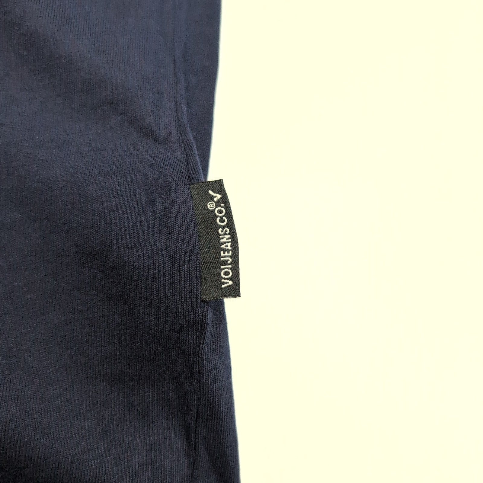 T-shirt Voi Jeans Co M Bleu Marine Logo Brodé 100% Coton Neuf Étiquette