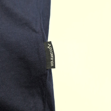 T-shirt Voi Jeans Co M Bleu Marine Logo Brodé 100% Coton Neuf Étiquette