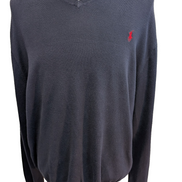 Pull Polo Ralph Lauren Bleu Marine Logo Rouge - 100% Coton - Taille XL