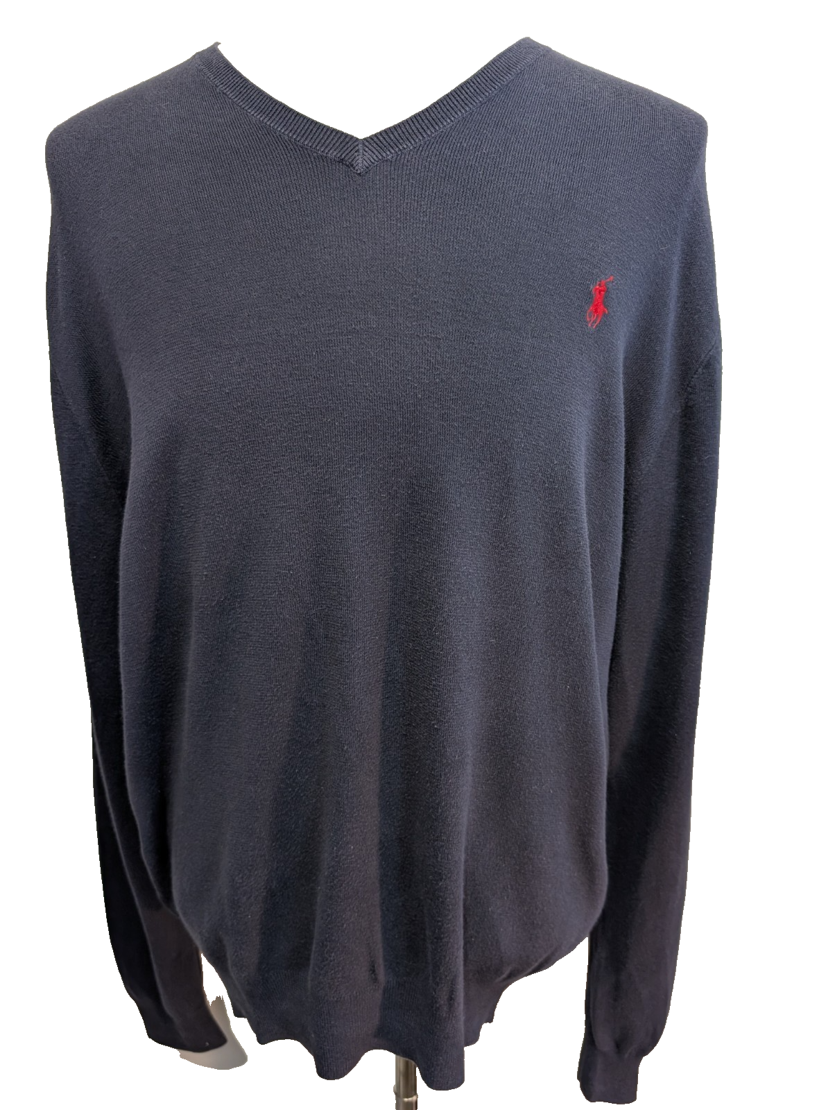 Pull Polo Ralph Lauren Bleu Marine Logo Rouge - 100% Coton - Taille XL