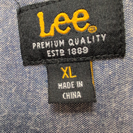 Chemise Lee Manches Courtes Bleue et Noire à Carreaux à Poche Taille XL