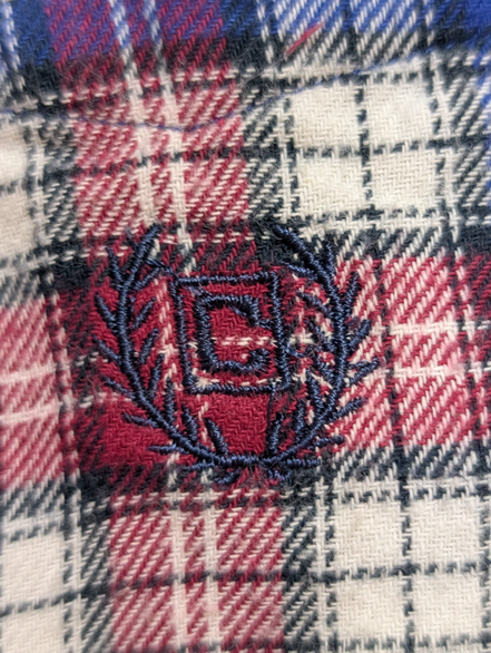 CHAPS Flanelle Fushsia Bleu L Logo Brodé EE VINTAGE 100% Coton | 313S