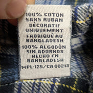 🐻 CHEMISE FLANELLE CHAPS L (G) CARREAUX BLEU JAUNE LOGO BRODÉ