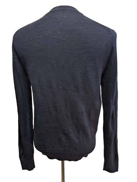 Pull U.S. POLO ASSN Col V 50% Laine Mérinos Bleu Marine Homme Taille S