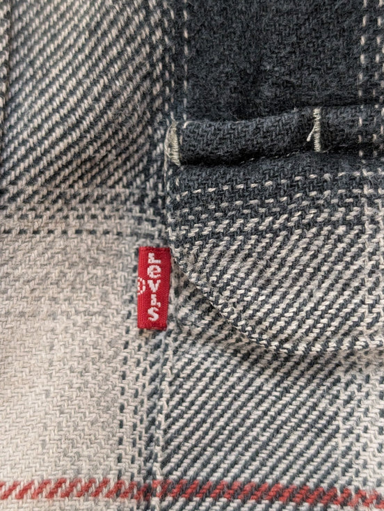 Chemise LEVI'S Western Flanelle Épaisse Carreaux Noir Rouge Manches Longues T.M