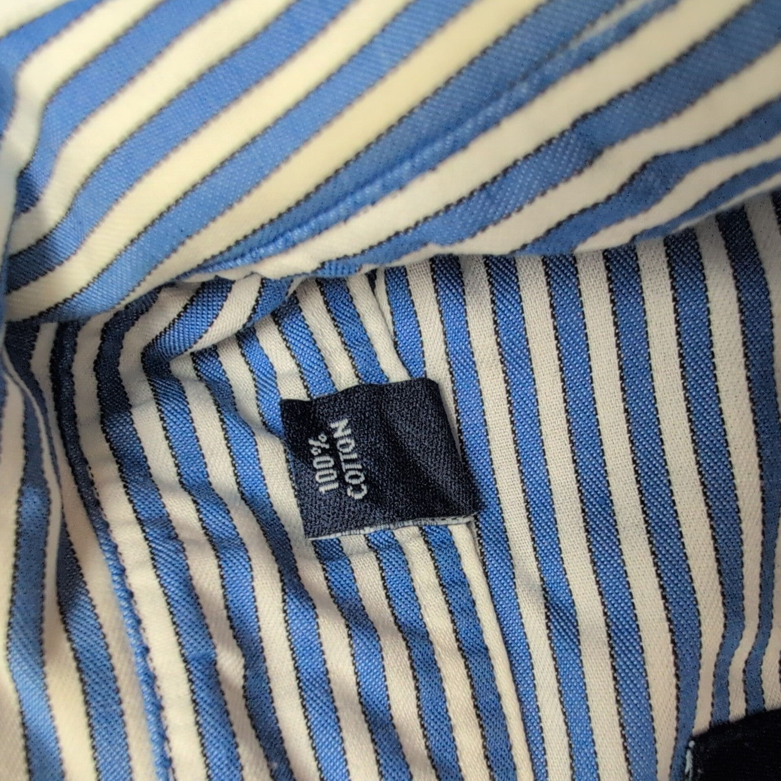 Chemise Chaps Bleue à Rayures Non Iron Stretch - Taille L/XL