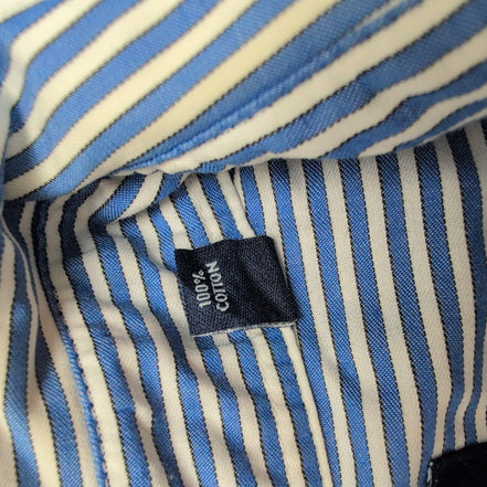 Chemise Chaps Bleue à Rayures Non Iron Stretch - Taille L/XL