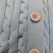 Gilet L.L. Bean Torsadé Bleu Ciel à Manches Courtes en Coton - Taille S