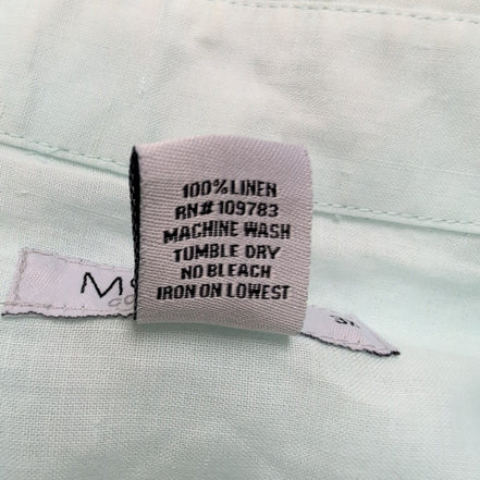 Chemise Mojito Cuba Panama Lin Vert Pâle 4 Poches Taille 3XL manches courtes