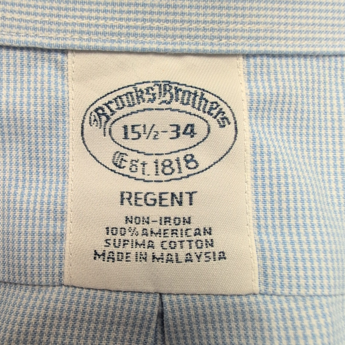 Chemise Brooks Brothers Regent M/L Bleu Pied-de-poule Supima Coton