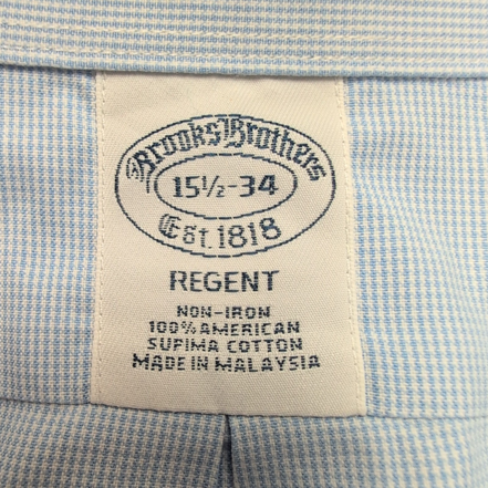 Chemise Brooks Brothers Regent M/L Bleu Pied-de-poule Supima Coton