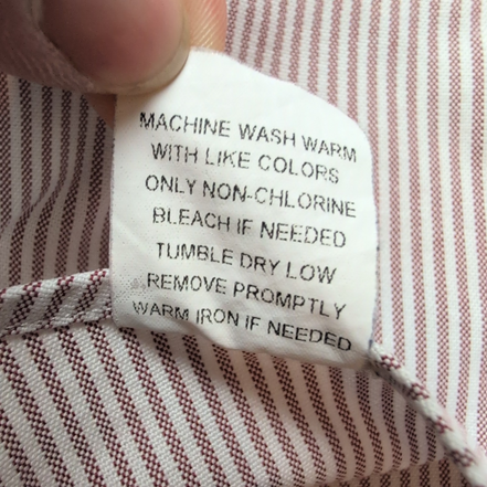 Chemise L.L. Bean à Rayures Bordeaux 100% Coton du Pérou - Taille M/L