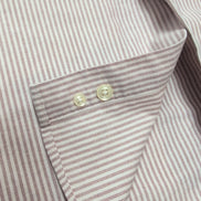 Chemise L.L Bean blanche et bordeaux à rayures manches courtes taille L #67e