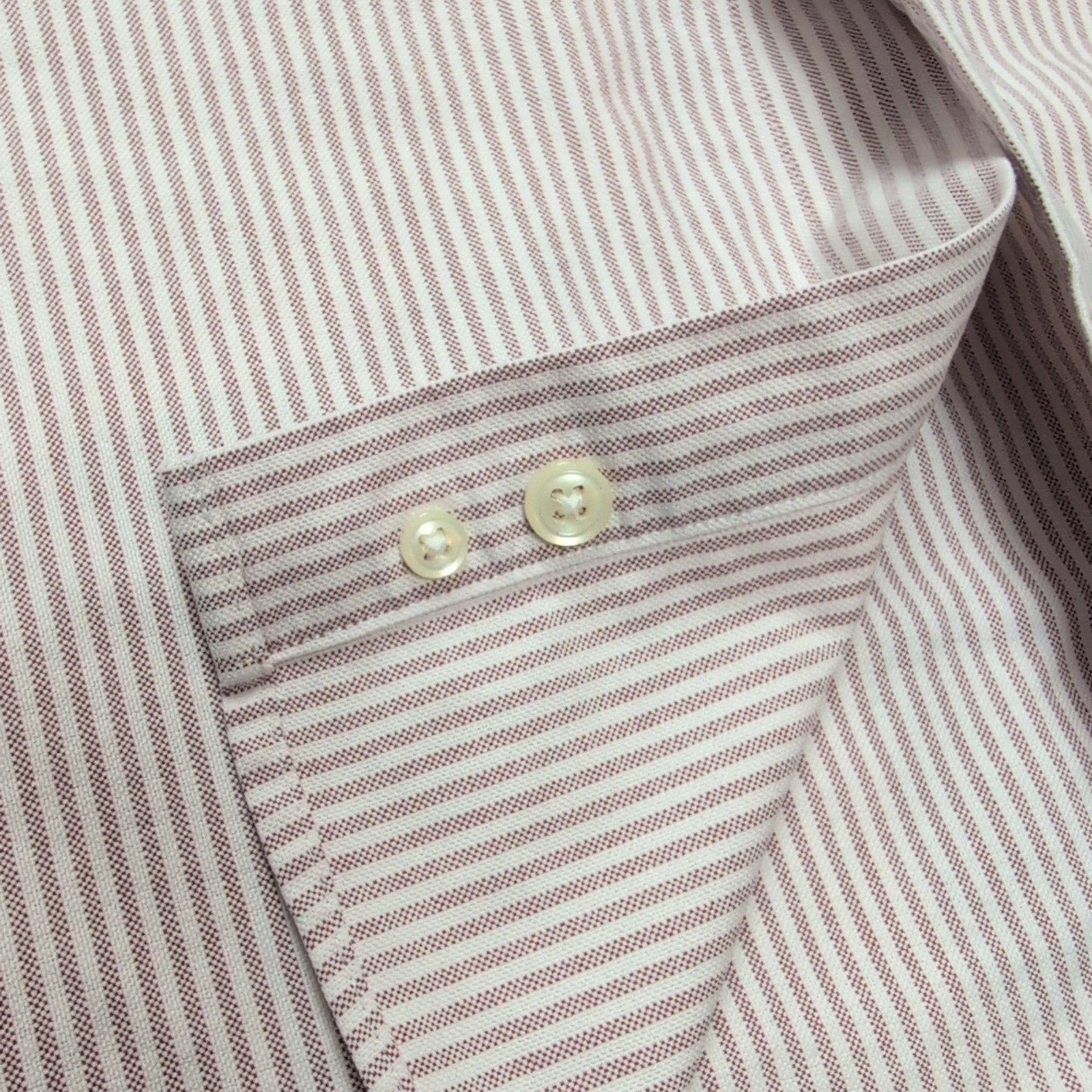 Chemise L.L Bean blanche et bordeaux à rayures manches courtes taille L #67e