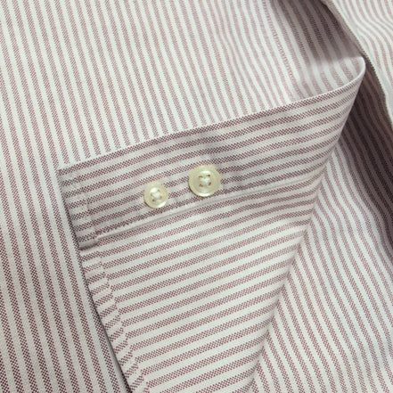 Chemise L.L Bean blanche et bordeaux à rayures manches courtes taille L #67e