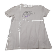 T-Shirt Nike Femme Blanc - Grand Logo Argenté & Violet - Taille S - État Neuf