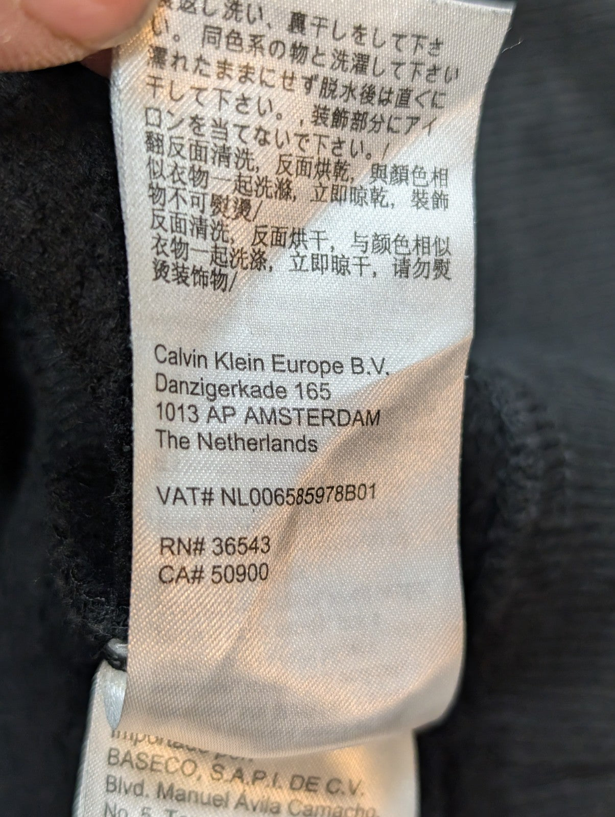 Sweat à Capuche Calvin Klein Noir - Logo Or & Blanc - Taille M