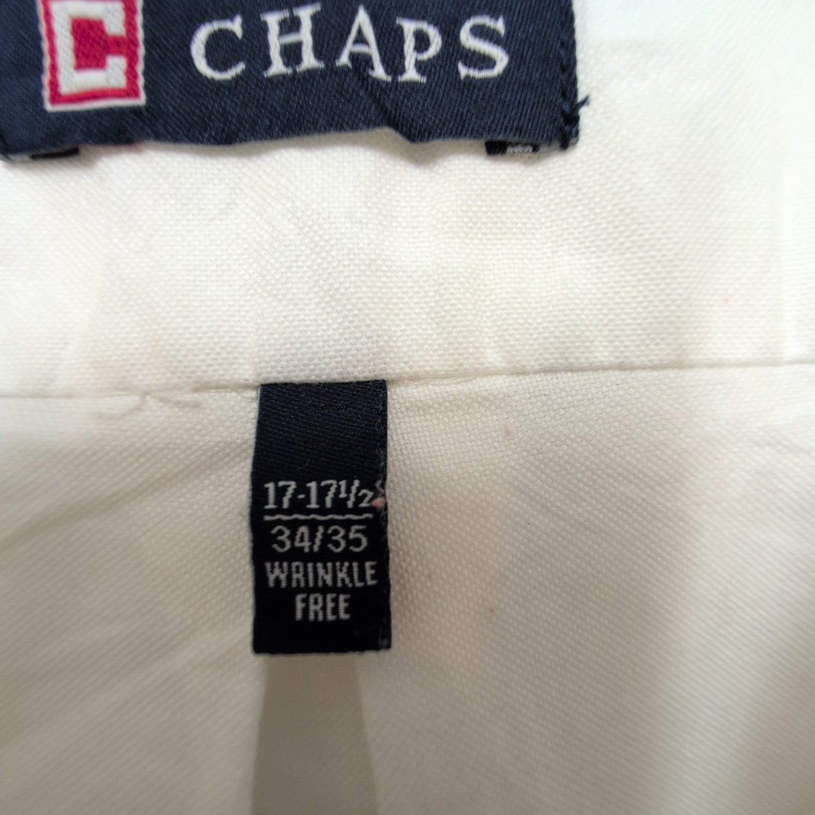 Chemise CHAPS Homme XL/XXL Blanche Manches Longues Matière Oxford
