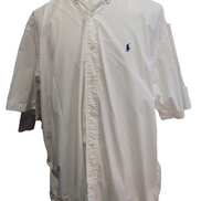 Ralph Lauren Chemise Blake XL Blanche Logo Bleu Marine