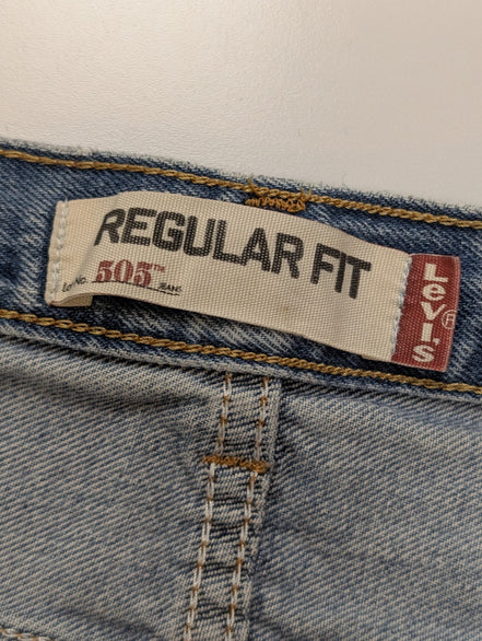 Jean Levi's 505 Regular Fit Vintage Homme W38 L30 Bleu Denim Classic Straight