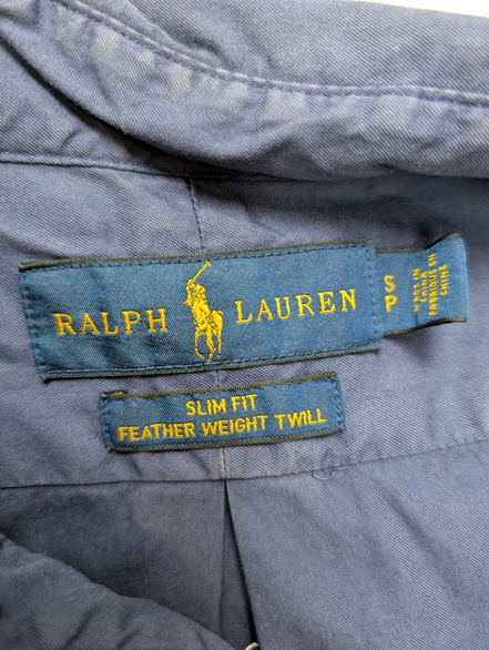 Chemise Ralph Lauren Manches Courtes Slim Fit Bleu Marine Taille S