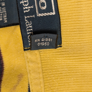 Polo manches courtes Polo Ralph Lauren M jaune rayures marine logo rouge coton