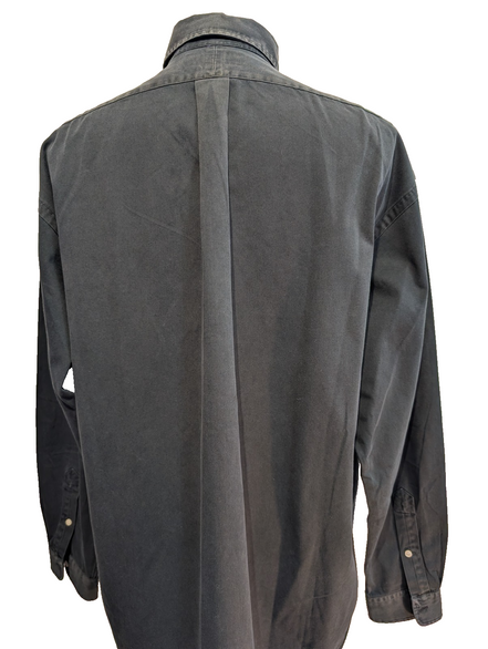 Chemise Ralph Lauren Homme XL XXL Noir Délavé Vintage Logo Violet Coupe Blake