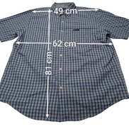 Chemise CHAPS manches courtes bleu à carreaux taille XL #233msch