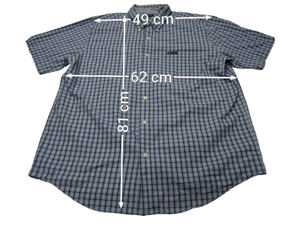 Chemise CHAPS manches courtes bleu à carreaux taille XL #233msch