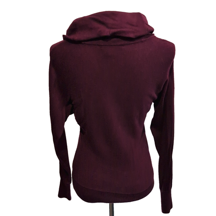 Pull Lauren Ralph Lauren Femme XS Bordeaux Col Bénitier Coton Modal