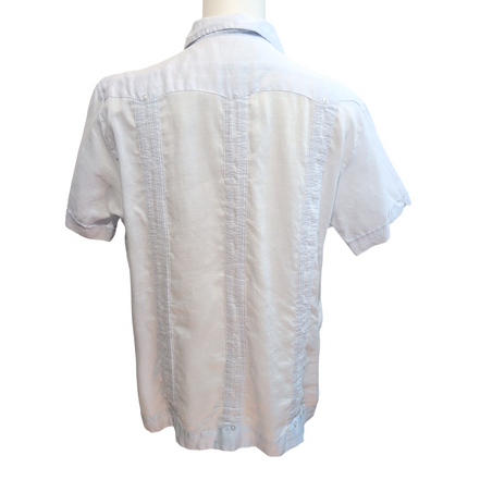 Chemise Lin Cuba Panama Successa Lilas Clair Guayabera 4 Poches L