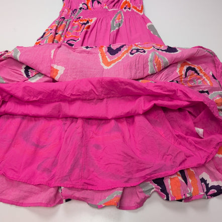 Robe d'été Femme M Rose Motif Psychédélique Fine Bretelle Coton