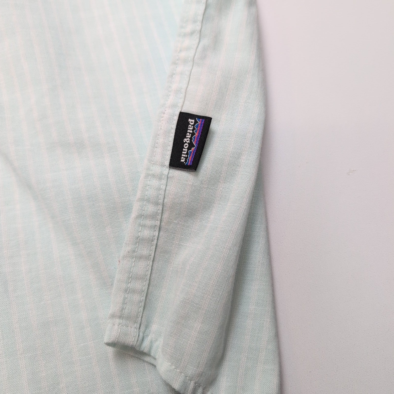 Chemise Patagonia manche courte S Vert Pastel Rayures Coton