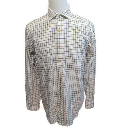 Titre : Chemise Polo Ralph Lauren L Carreaux Blanc Jaune Noir 100% Coton