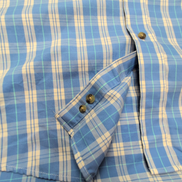 Chemise L.L. Bean bleue à carreaux manches courtes taille L #108e
