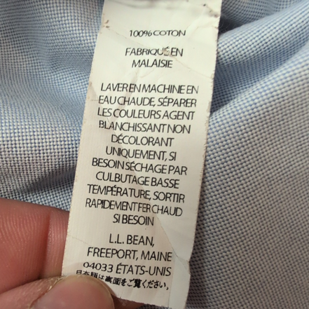 Chemise L.L. Bean bleue unie manches courtes taille XL / XXL Homme