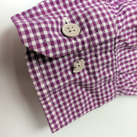 Chemise Nautica M Classic Fit Bordeaux Carreaux Coton Logo Brodé manches longues