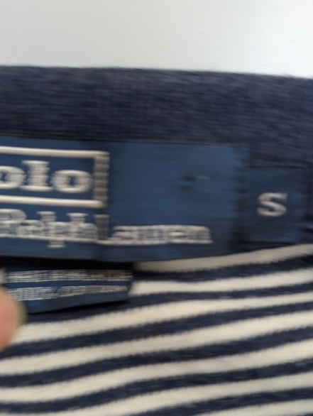 Polo POLO Ralph Lauren Rayé Marine et Blanc Homme Taille S