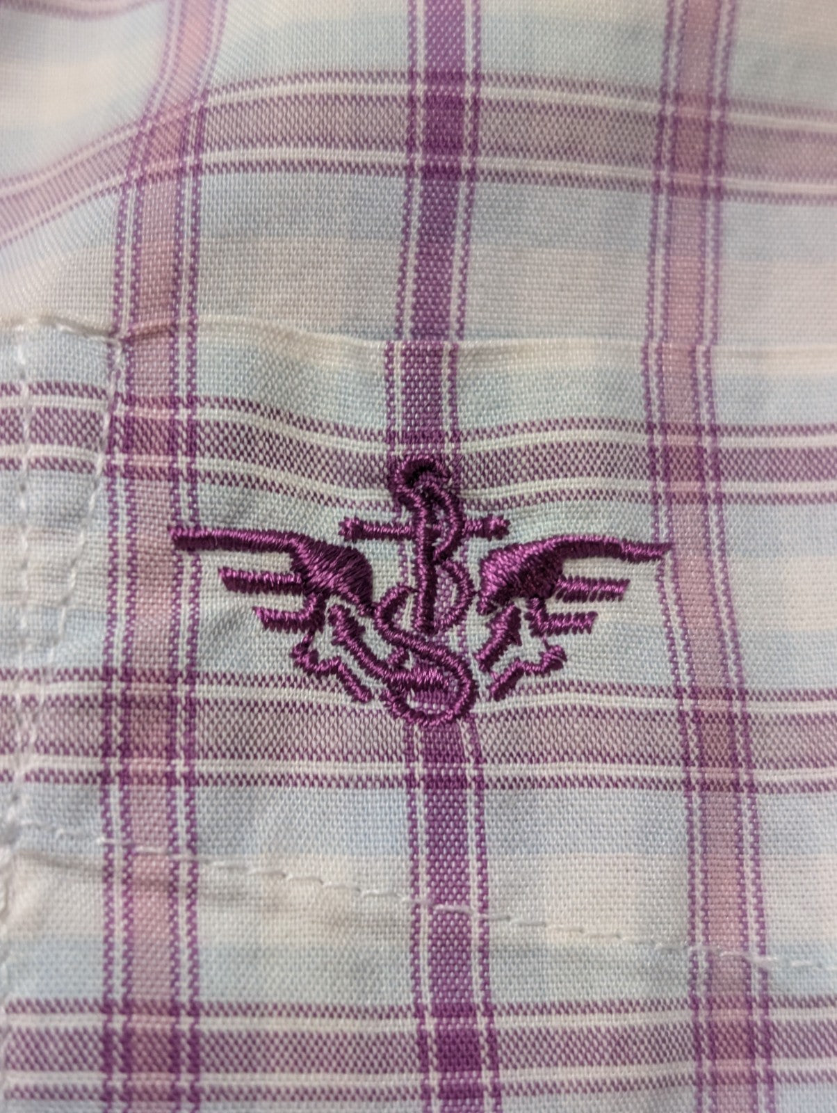 Chemise manches courtes Dockers violet à carreaux taille XXL #184msch