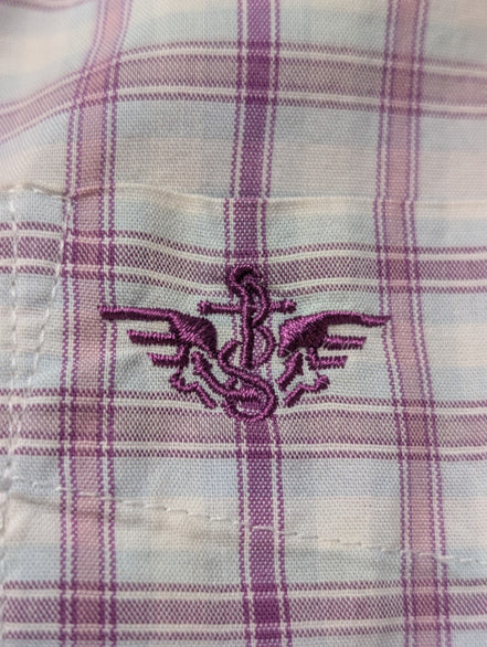 Chemise manches courtes Dockers violet à carreaux taille XXL #184msch