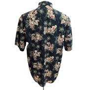 Chemise hawaïenne Pierre Cardin taille L bleu nuit cocktail 100% coton