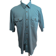 Chemise Wrangler Manches Courtes Verte à Poches Stretch Taille L